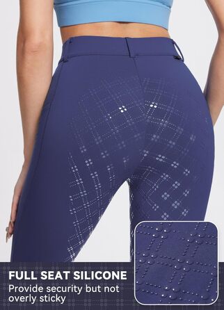 Жіночі зимові штани для їзди верхи Baeaf з флісу, з вобезом, з кишенями на блискавці (M, Navy)