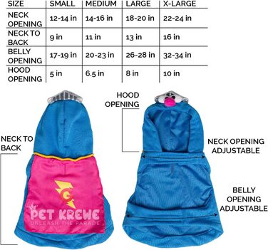 Костюм для собак Super Grover від Pet Krewe – ідеальний для маленьких, середніх, великих та екстра-великих собак. Підходить для Хелловіну, вечірок, фотосесій та як подарунок для собаколюбів