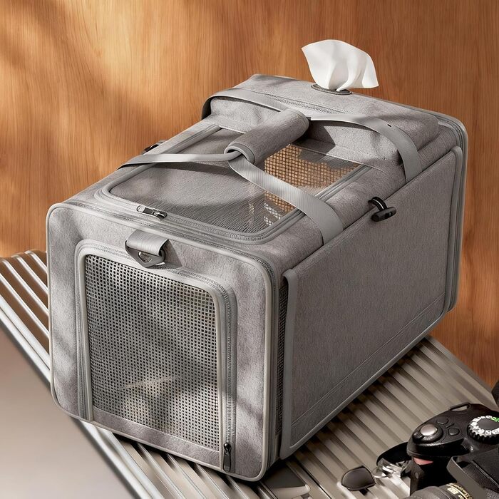 Сумка-переноска для собак та котів, сіра. Ідеальна для подорожей, прогулянок та кемпінгу