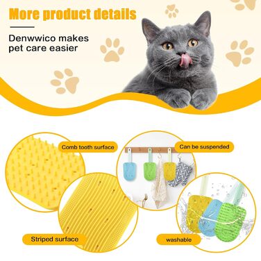 Гребінець для котів 3 шт., силіконовий гребінець для дому, для довгошерстих котів, для догляду за шерстю, видаляє ковтання шерсті