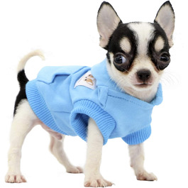 Світшот для собак Lophipets з бавовни, для маленьких собак, чихуахуа, цуценят, для холодної погоди, блакитний, розмір XS
