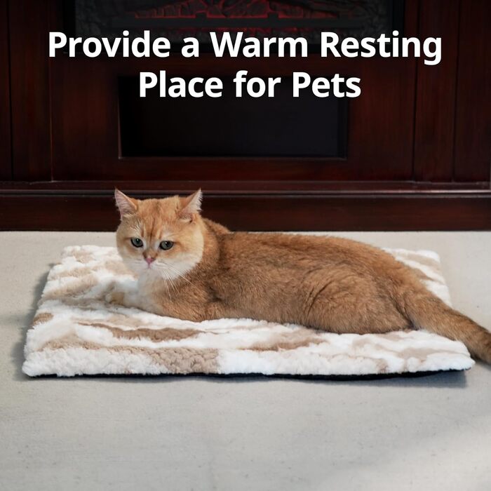 Тепла ковдра для кота, гріюча ковдра для котів та собак, самогріюча ковдра для котів, 75x50 см, коричнева