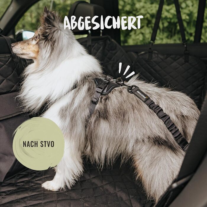 Автомобільний ремінь безпеки для собак Rudelkönig - регульований, чорний