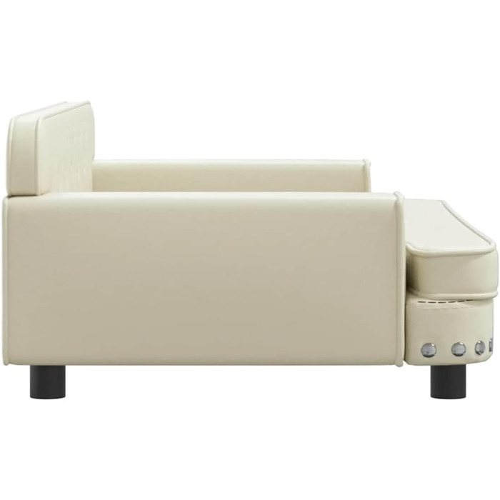 Крісло-ліжко для собак, м'яке ліжко для тварин, лежанка для собак та котів, штучна шкіра, 90 x 53 x 30 см, кремовий колір