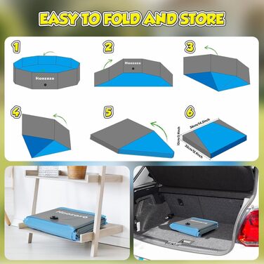 Басейн для собак складний 120x30 см, міцний PVC, для великих порід, з нековзним дном, для саду та пляжу