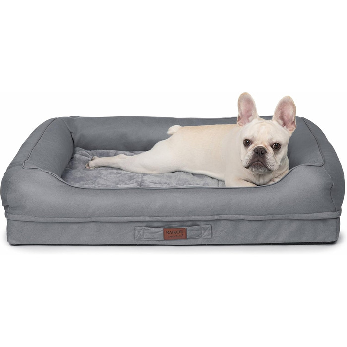 Райкоу - лежанка для собак з знімним подушкою, м'яка та миється. Лежанка, подушка для собак, собаче ліжко, килимок - високоякісне місце для сну для вашого вірного друга. (Темно-сірий, 80 * 60 * 7 см)