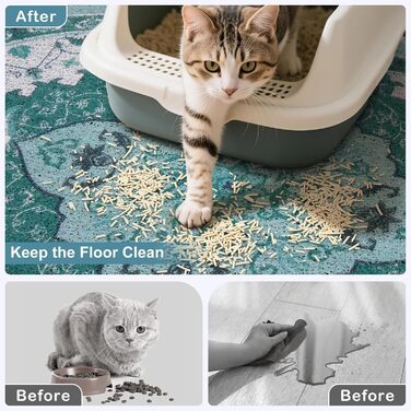 Килимок для котячого туалету Bienbee Katzentoilettenmatte, XL, 101,6 x 76,2 см, з антиковзаючою основою, легко миється, для дому