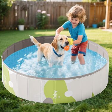 Дитячий басейн для собак та дітей, складний, з товстого ПВХ, антиковзкий, для балкона, саду, великих собак, кошенят, цуценят (A1-80*20)