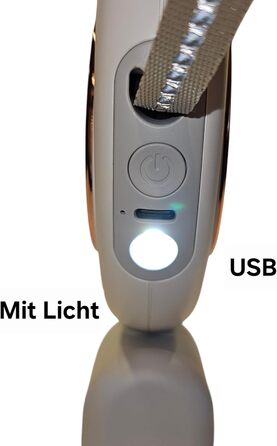 Леєнка для собак з LED-підсвіткою, 3м, тримач для відходів, відбивачі, білий/рожеве золото, для собак до 10кг