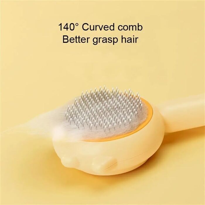 Бурштук для догляду за шерстю котів та собак з довгим хутром. Щітка для грумінгу, видалення шерсті та масажу. Світло-зелений колір