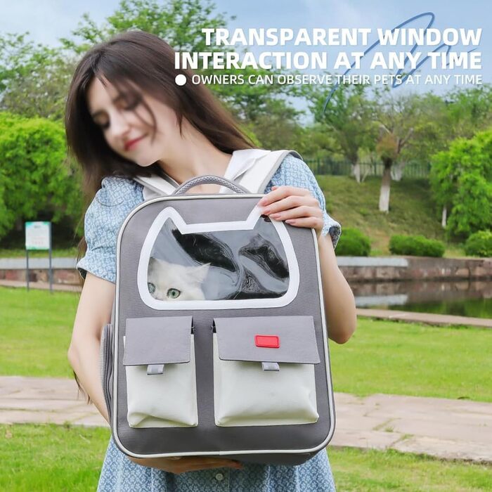 Транспортна переноска для котів та собак PJDDP, рюкзак для тварин з сіткою, легка переноска для маленьких собак та котів до 10 кг, фіолетовий колір