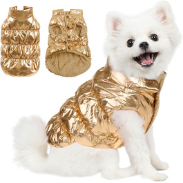 Зимовий одяг для собак AOFITEE: водонепроникний, вітронепроникний, з флісовою підкладкою. Тепла куртка з пухом для цуценят та собак середніх розмірів. Підходить для холодної погоди. Розмір: обхват грудей 45 см, довжина спини 33 см