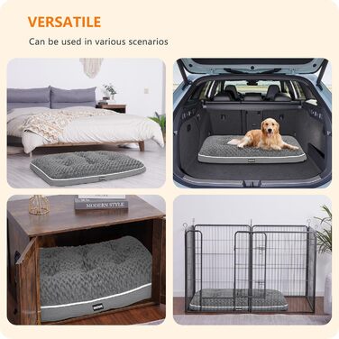 Ортопедичний лежак для собак, матрац для собак з двошаровою конструкцією, миючий лежак для собак, знімний кошик для собак, 105 см для середніх собак, середньо-сірий L 105 x 69 x 12 см, середньо-сірий