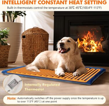 Електричний килимок для домашніх тварин Pecute: підігрівач для собак та котів, 40x50 см (M) / 70x40 см (L)