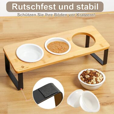 Набір мисок для котів GUUSII HOME: 6 мисок, кераміка, піднята годівниця, анти-блювотна, жовтий колір