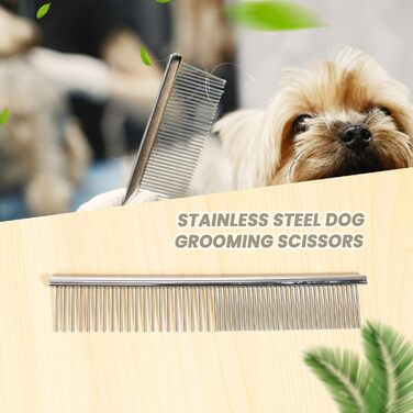 Набір для догляду за шерстю собак: ножиці для розрідження та гребінець для собак та котів