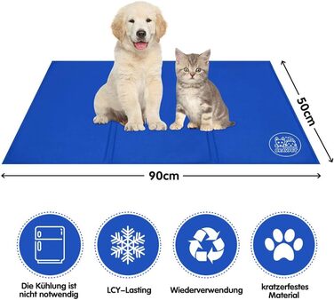 Охолоджуючий килимок для тварин XL, самохолодний мат для котів і собак, комфортна лежанка