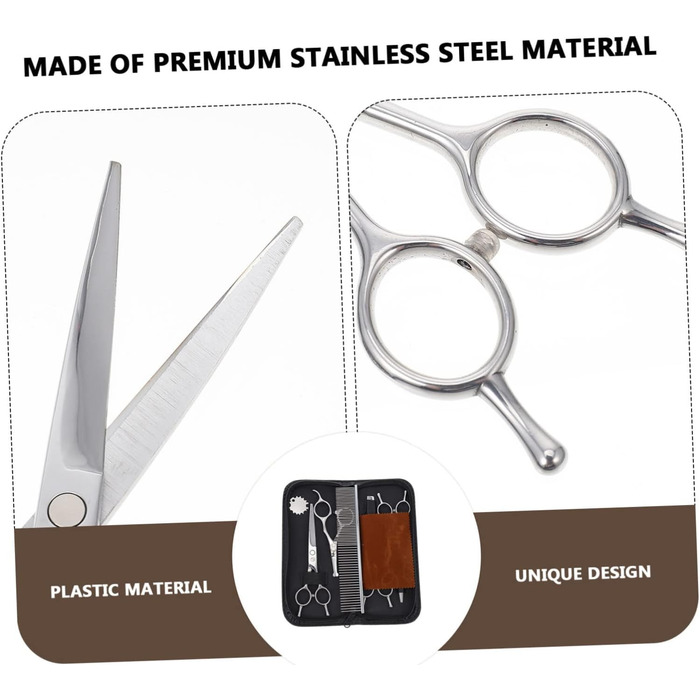 Набір для грумінгу собак BESPORTBLE: професійна ножиця та машинка для стрижки шерсті з нержавіючої сталі, безпечні закруглені кінчики для обличчя, вух та тіла