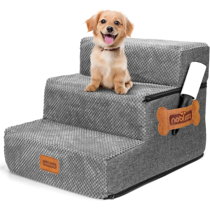 Сходинка для собак Nobleza, рампа для тварин, 3 сходинки, для собак та котів, під ліжко/софу