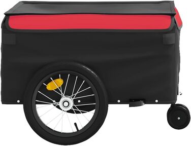 Причіп для велосипеда, вантажний/для собак, чорно-червоний, 45 кг, сталь. Причіп для покупок, подорожей, легко збирається