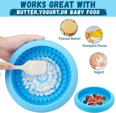 Нічна годівниця для собак Bestalk: повільне годування, зменшення тривоги, силіконова годівниця з антиковзним покриттям, BPA-free, для ігор, блакитна