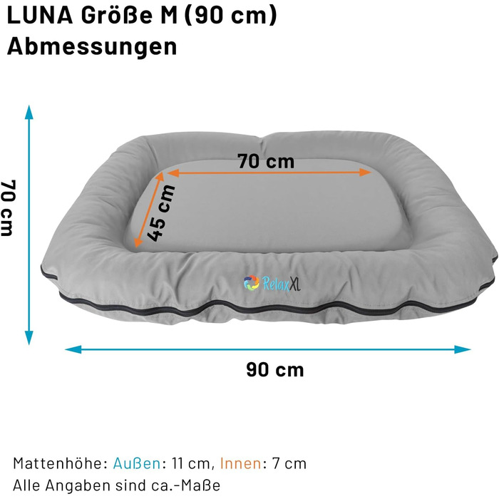 Ортопедичне собаче ліжко для відпочинку на вулиці Luna: 70x55 см, 60°C, Vicochaum, для маленьких собак (M, Сірий)