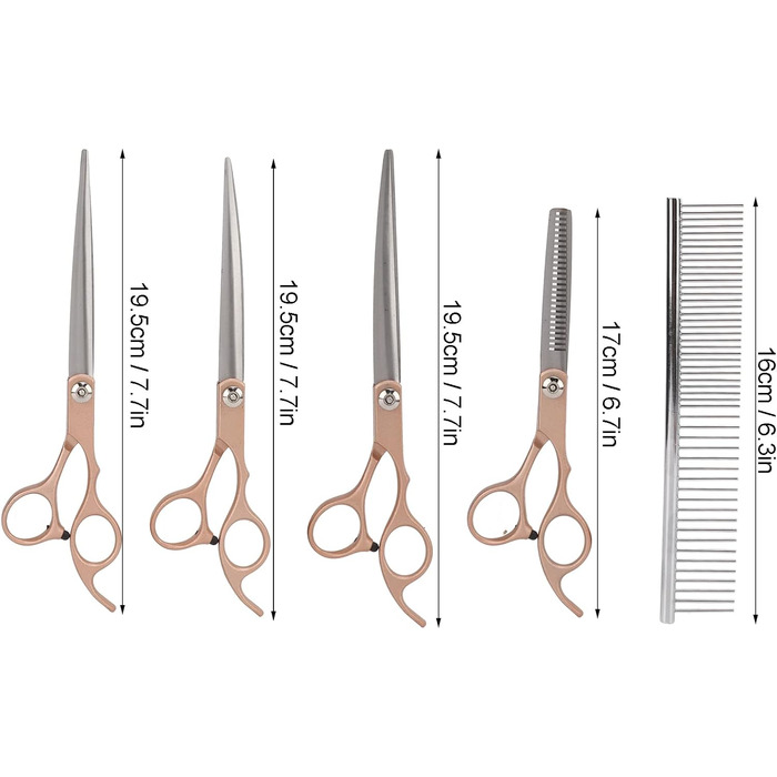 Набір професійних ножиць для грумінгу собак та котів, 17.8 см, зелений (Golden)