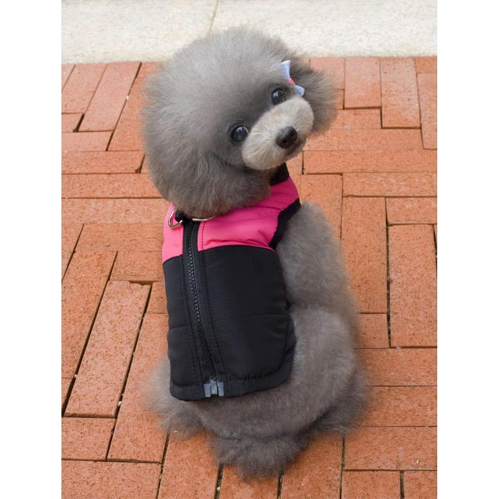 Зимовий теплий одяг для собак Ectkuee: водонепроникний пуховик для собак (рожевий, L)
