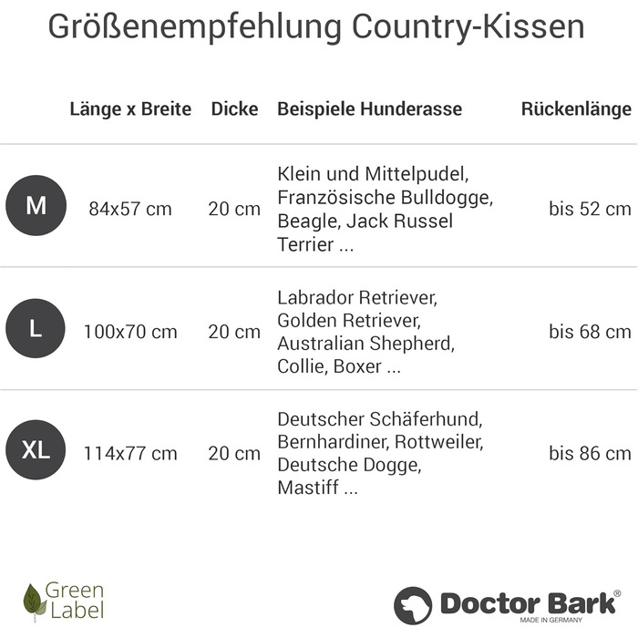 М'яке ліжко для собак великих порід Doctor Bark GreenLabel - зручне, миється, зелене (L)