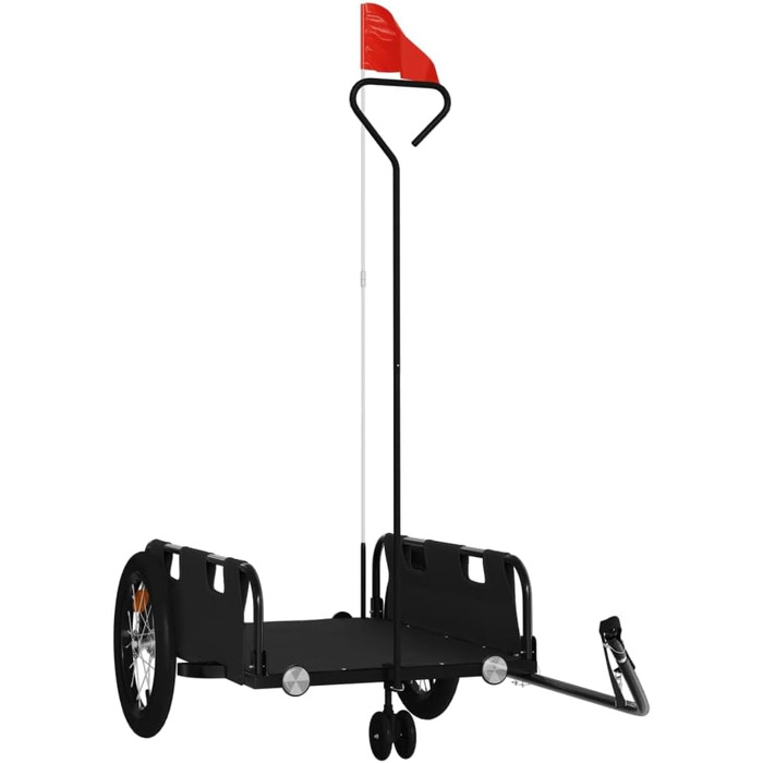 Дитячий/Транспортний причіп для собак, велосипедний причіп, чорний, з оксфордської тканини та металу, для щоденного транспортування, легко збирається