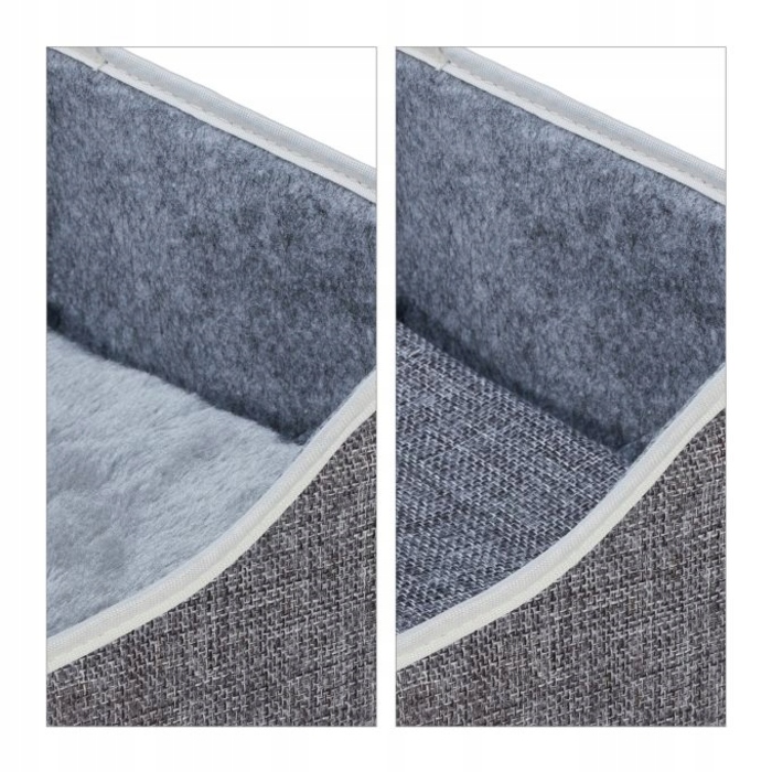 Будиночок-будка для кота з лежаком та іграшкою, сірий, 32 x 40 x 40 см