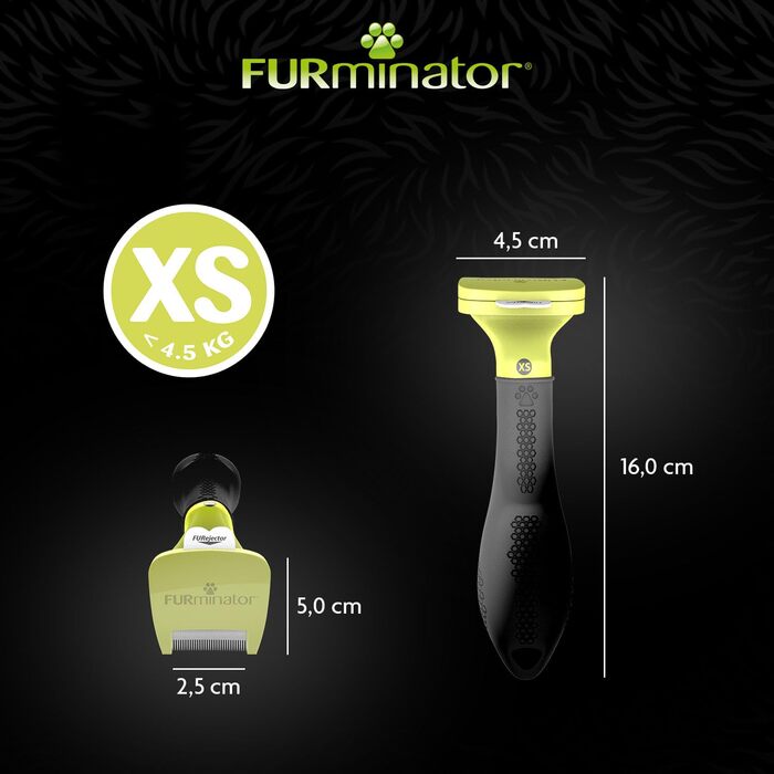FURminator для собак XS: щітка для видалення підшерстка - покращене дизайну (Версія 2.0, для короткошерстих порід)