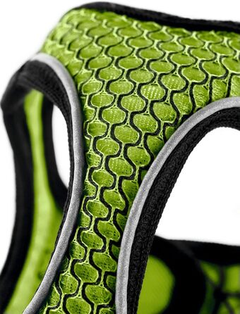 Шлейка для собак HUNTER HILO COMFORT, лімоний колір, розмір M-L, з сітчастого матеріалу, світловідбиваючі елементи, легка, сучасний дизайн