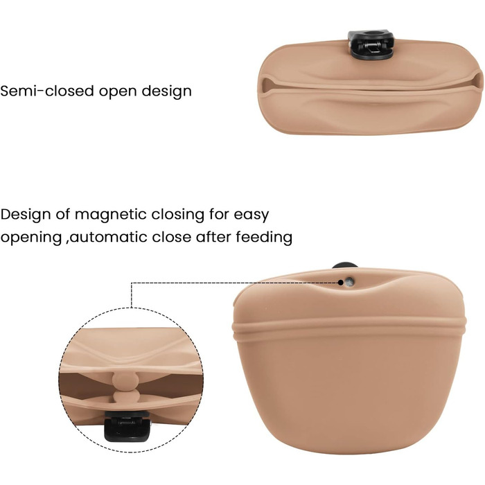 Силіконовий мішечок для корму для собак AUDWUD з кліпсою та магнітною застібкою, 2 шт. (Абрикос + блакитний льоду)