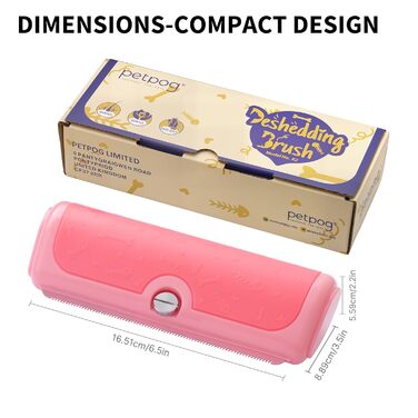 Щітка для собак та котів - двоколірна синьо-жовта, видаляє відмерле волосся та підшерсток, для собак та котів