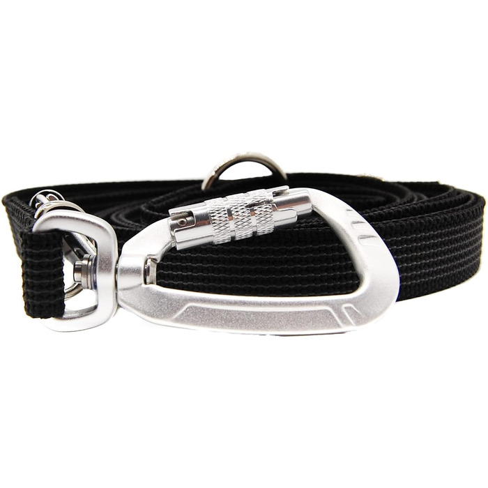 Повідок для собак Twinkys Dog Style, потрійна регулювання, гумований, 20 мм, 3 м, з карабіном безпеки, чорний