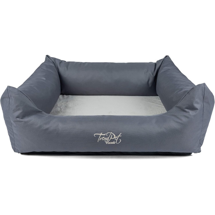 Ортопедичне собаче ліжко TrendPet Viscado сірого кольору, 100 см