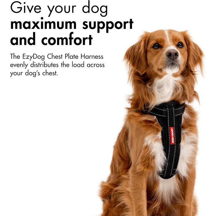 Шлейка для собак EzyDog Auto з кріпленням для безпеки, для малих, середніх та великих собак, світловідбиваюча, з підкладкою (L, Camo)