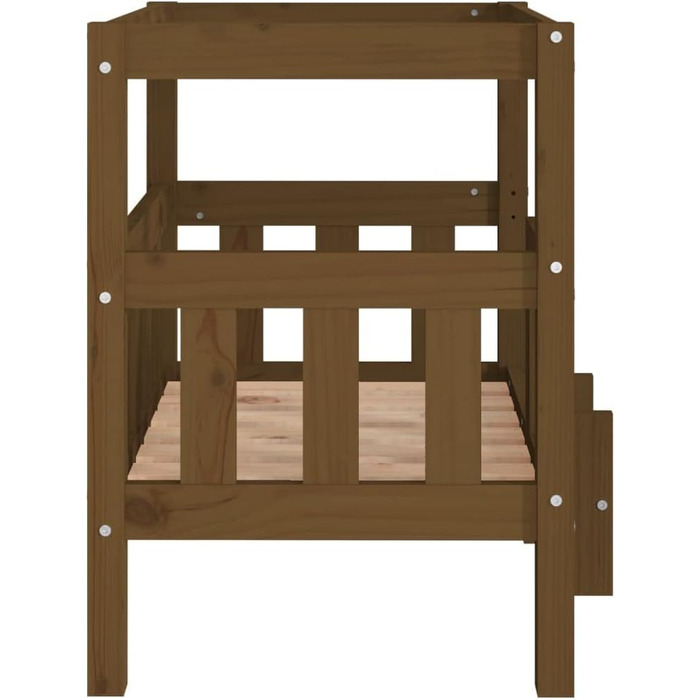 vidaXL Ліжко для собак з масиву сосни, медово-коричневе, 65,5x43x70 см