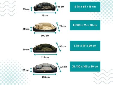 Ортопедичне ліжко для собак Dogs4Life: м'яке, миється, для собак маленьких, середніх та великих (S-XXL, сірий)