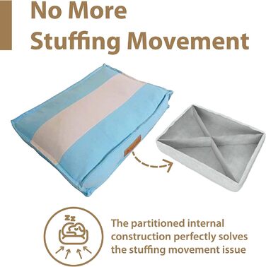 Гніздо для собак Ellie-Bo середнього розміру 71x48x10 см з смугастим покриттям чорного та коричневого кольорів, підходить для клітки 76,2 см (Blue with Grey Stripe, XXL - [L117 x W75 x H10cm])