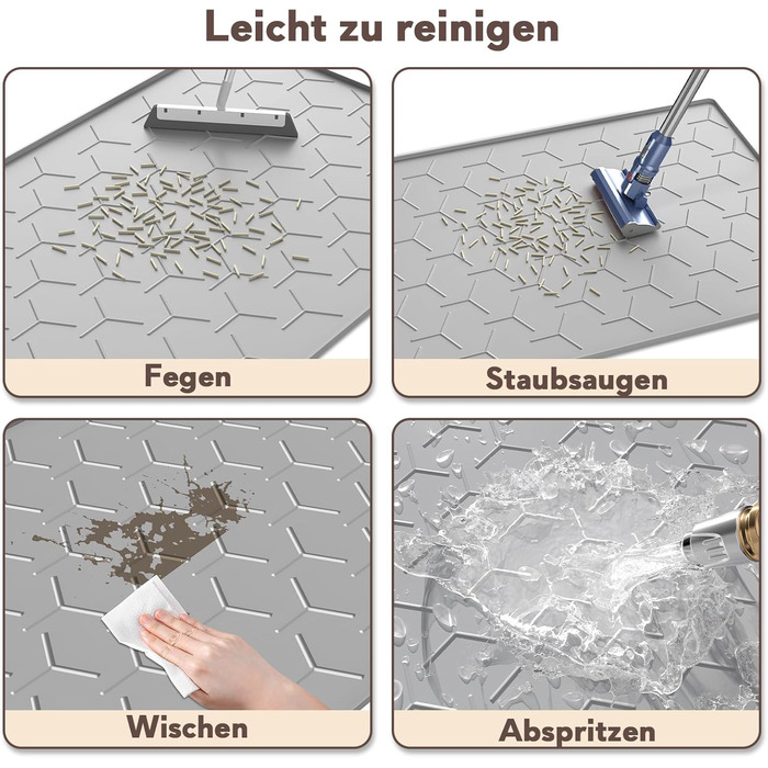 Килимок під лоток для котів Garoopion Katzenklo Matte, 86x56 см, силікон, сірий