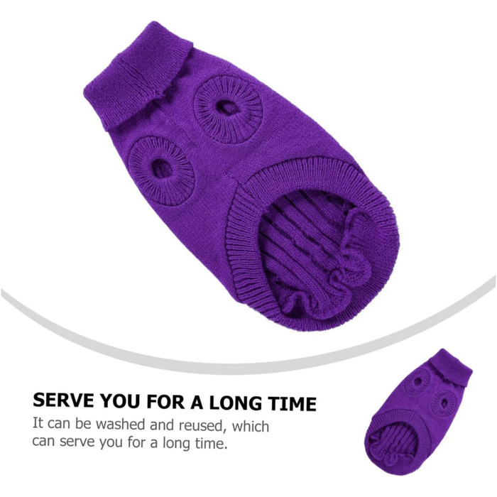 Пов'язка на голову для собак POPETPOP з акрилових волокон, милий дизайн, тепла, для зими, можна прати та використовувати повторно (XL, фіолетовий)