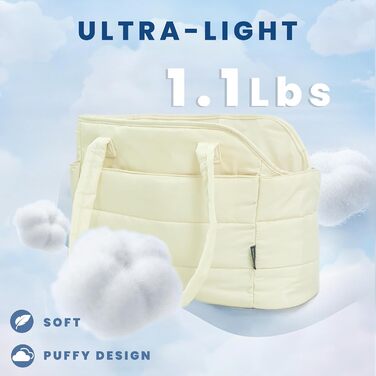 Легка переносна сумка для собак до 6,8 кг, степкова сумка-переноска для цуценят, з карабіном для безпеки, дамська сумка для собак для подорожей/покупок (Бежева)