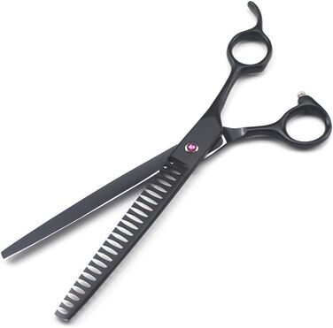Набір професійних ножиць для грумінгу тварин QUNINE: ножиці для стрижки, гребінець, чорний колір, прямі та вигнуті леза