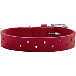 Нашийник для собак HUNTER Aalborg Soul, червоний, з сердечком, міцний, розмір 35