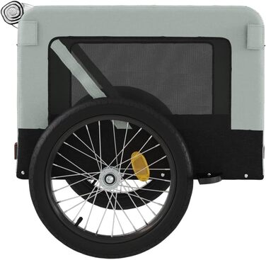 Причіп для велосипеда для собак, сірий та чорний, Oxford-Gewebe & Eisen, для собак та котів