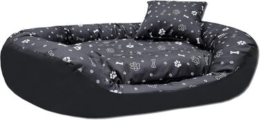 Ортопедичне ліжко для собак Luxus з м'яким бортиком, формастійке, стійке до подряпин, легке у догляді (чорний)