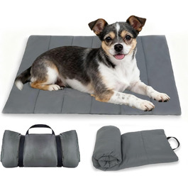 Водонепроникний килимок для собак на виїзд, миється, зручний, м'який, для подорожей, кемпінгу, відпочинку на природі (сірий)
