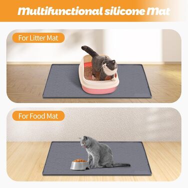 Килимок для котячого туалету Kalolary – великий, силіконовий, вологостійкий (130 x 65 см)